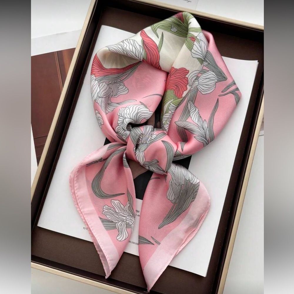 Floral Pink and Green Scarf S9